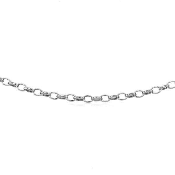 3.2mm 14k White Gold Oval Rolo Chain - Image 4