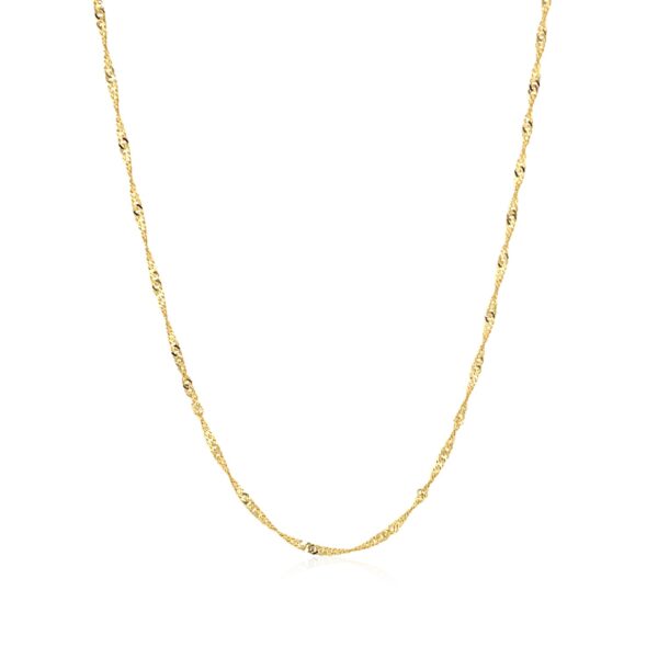 14k Yellow Gold Singapore Chain 1.5mm - Image 3