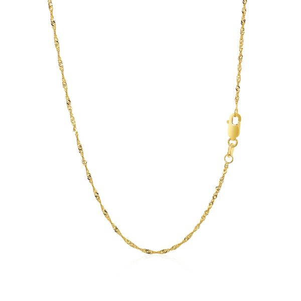 14k Yellow Gold Singapore Chain 1.5mm - Image 2