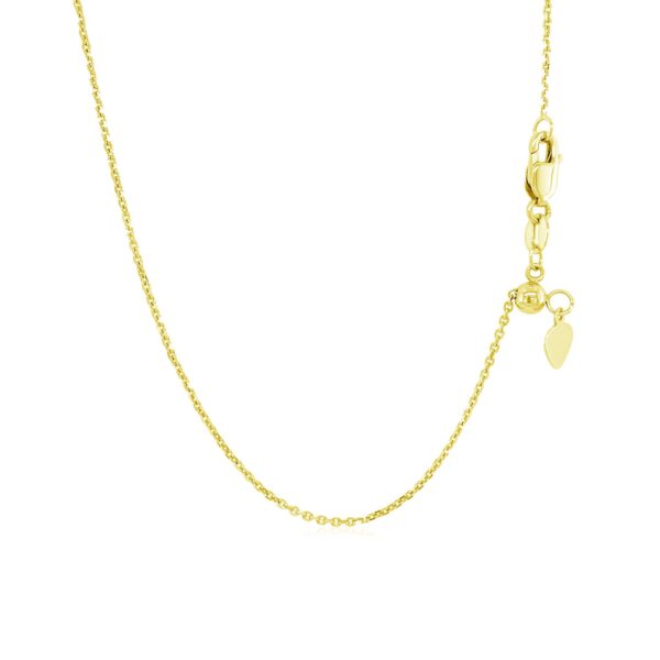 14k Yellow Gold Adjustable Cable Chain 0.9mm - Image 3