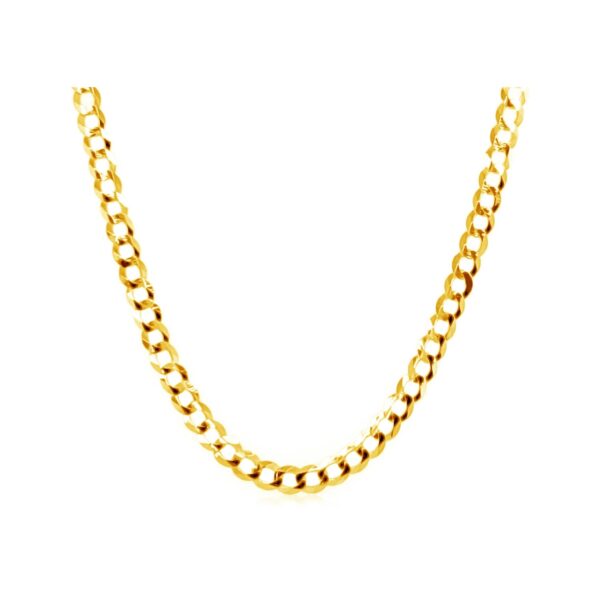 2.6mm 14k Yellow Gold Solid Curb Chain - Image 2