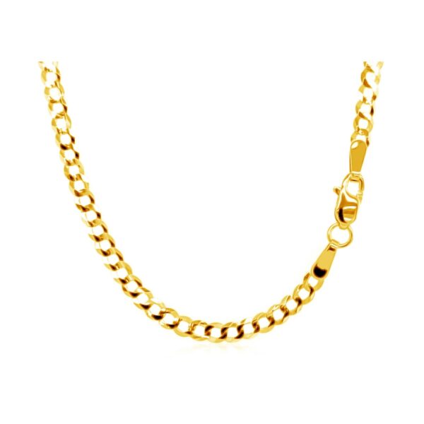 2.6mm 14k Yellow Gold Solid Curb Chain - Image 8