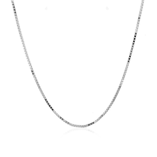 10k White Gold Classic Box Chain 1.0mm - Image 4