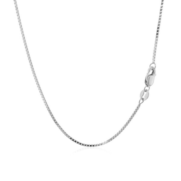 10k White Gold Classic Box Chain 1.0mm - Image 2