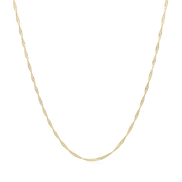 14k Yellow Gold Singapore Chain 0.6mm - Image 4