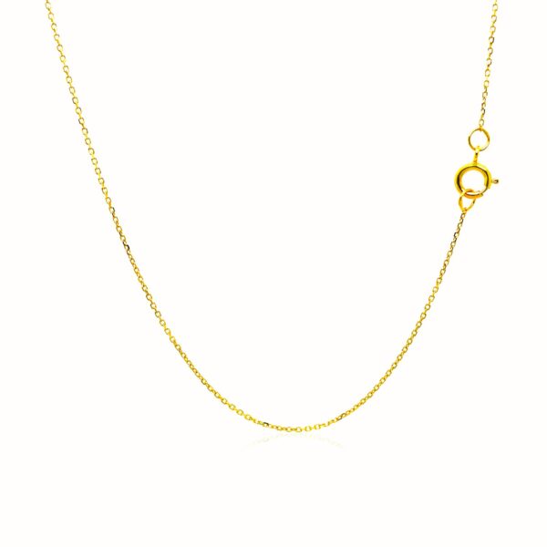 14k Yellow Gold Diamond Cut Cable Link Chain 0.7mm - Image 7