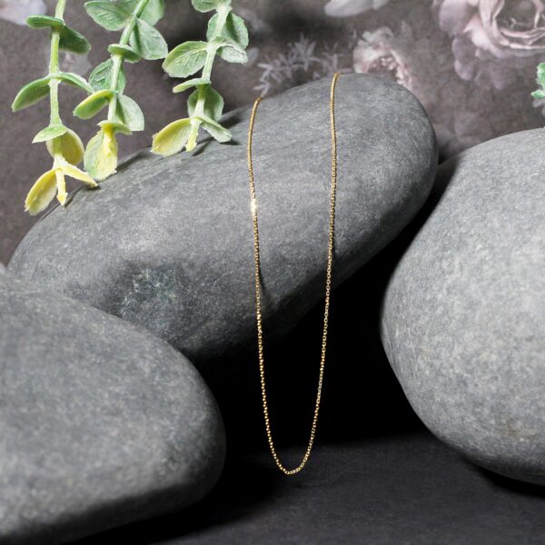 14k Yellow Gold Diamond Cut Cable Link Chain 0.7mm - Image 3