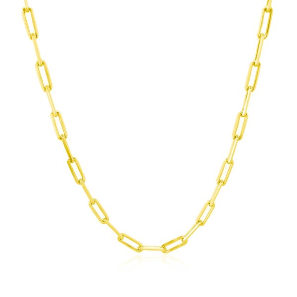 10K Yellow Gold Paperclip Chain (2.5mm) - Image 6