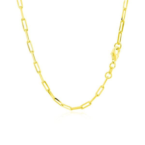 10K Yellow Gold Paperclip Chain (2.5mm) - Image 5