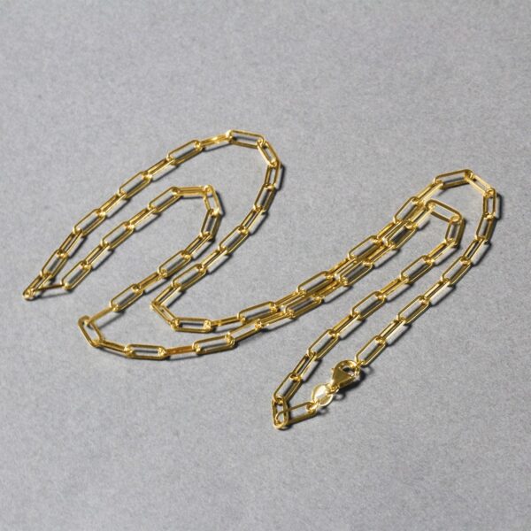 10K Yellow Gold Paperclip Chain (2.5mm) - Image 3