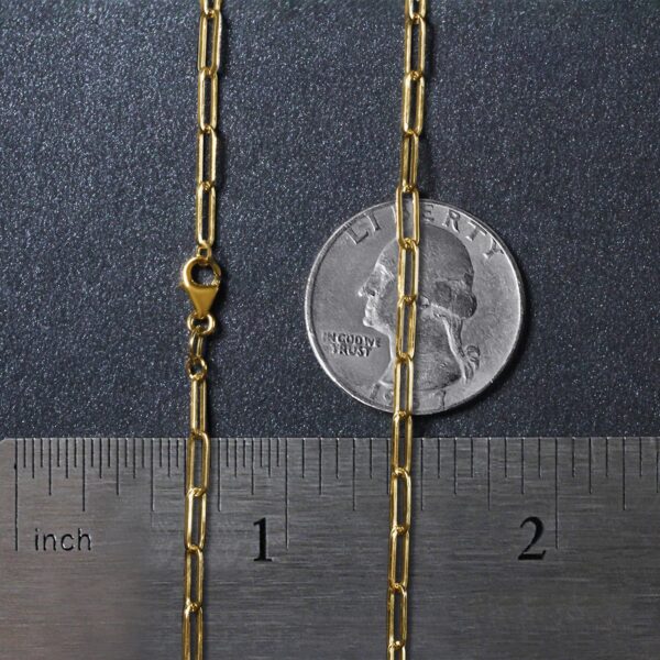 10K Yellow Gold Paperclip Chain (2.5mm) - Image 8