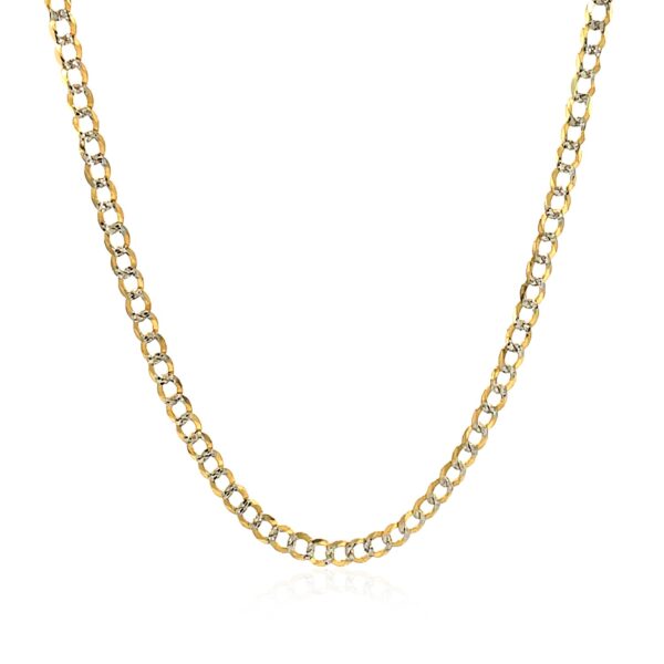 2.6 mm 14k Two Tone Gold Pave Curb Chain - Image 6