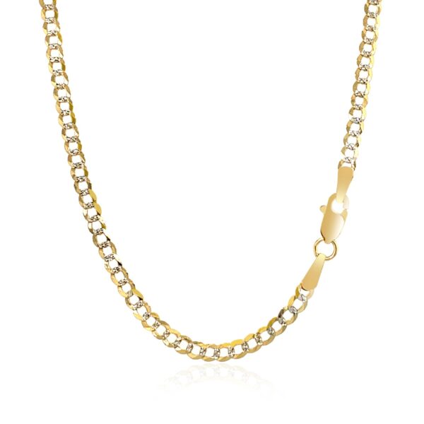 2.6 mm 14k Two Tone Gold Pave Curb Chain - Image 5