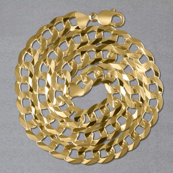 Solid Curb Chain in 14k Yellow Gold (12.18mm) - Image 7