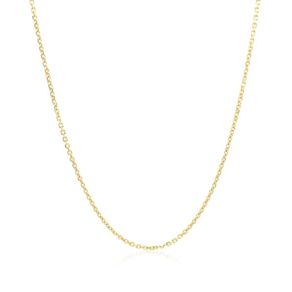 14k Yellow Gold Diamond Cut Cable Link Chain 1.1mm - Image 8