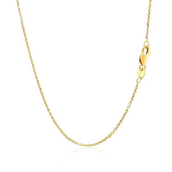 14k Yellow Gold Diamond Cut Cable Link Chain 1.1mm - Image 7