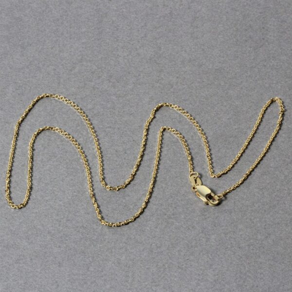 14k Yellow Gold Diamond Cut Cable Link Chain 1.1mm - Image 5