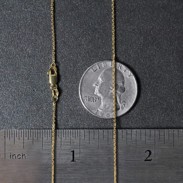 14k Yellow Gold Diamond Cut Cable Link Chain 1.1mm - Image 2