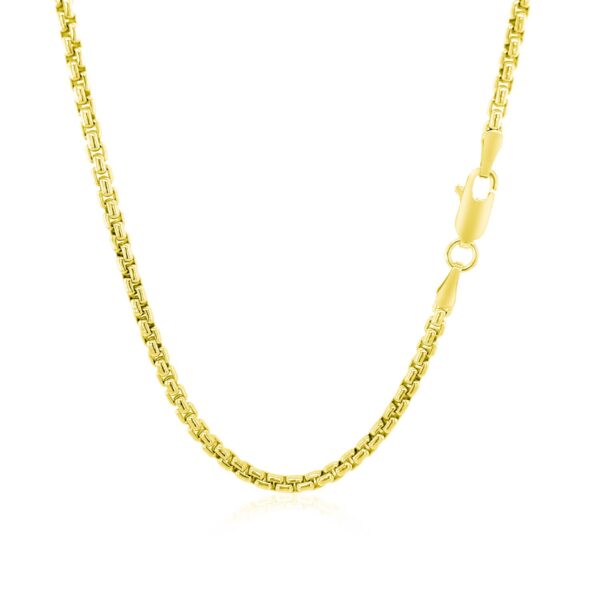 14k Yellow Gold Round Box Chain (2.50 mm) - Image 4