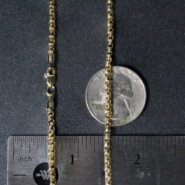 14k Yellow Gold Round Box Chain (2.50 mm) - Image 7