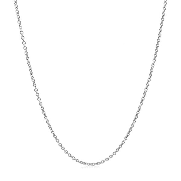 14k White Gold Round Cable Link Chain 1.3mm - Image 4