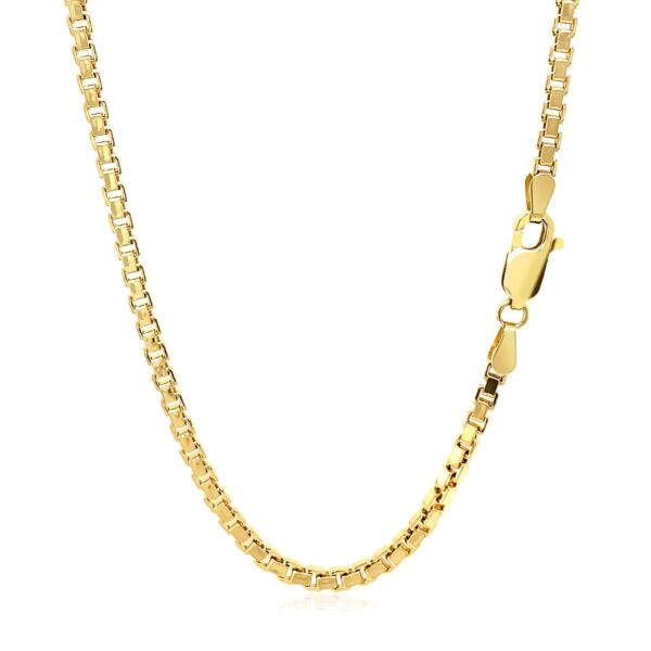 2.5mm 14k Yellow Gold Semi Solid Box Chain - Image 2