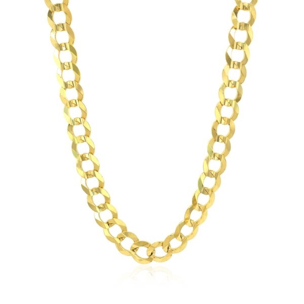 7.0mm 14k Yellow Gold Solid Curb Chain - Image 10