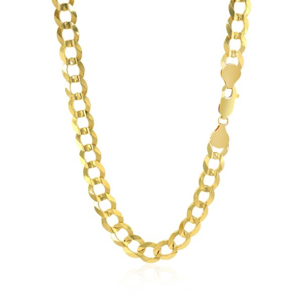 7.0mm 14k Yellow Gold Solid Curb Chain - Image 9