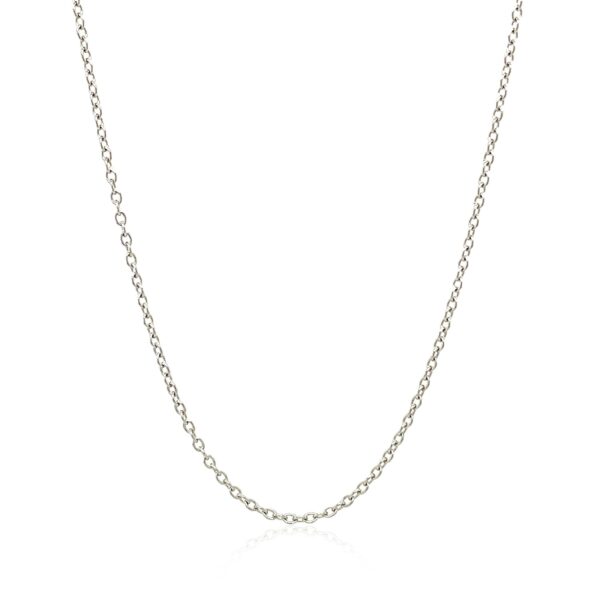 18k White Gold Round Cable Chain 1.5mm - Image 4