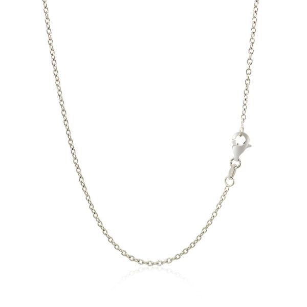 18k White Gold Round Cable Chain 1.5mm - Image 3