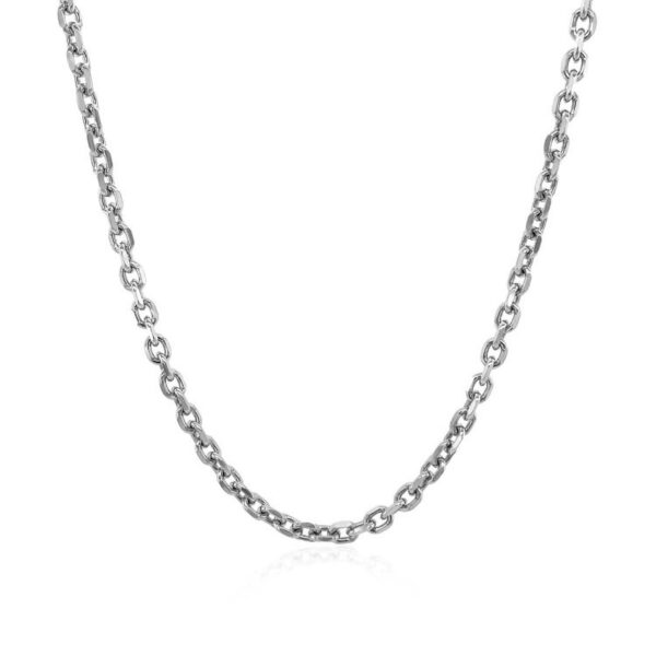 2.3mm 14k White Gold Diamond Cut Cable Link Chain - Image 2