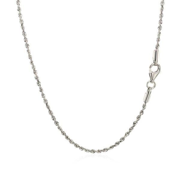 10k White Gold Solid Diamond Cut Rope Chain 1.5mm - Image 3