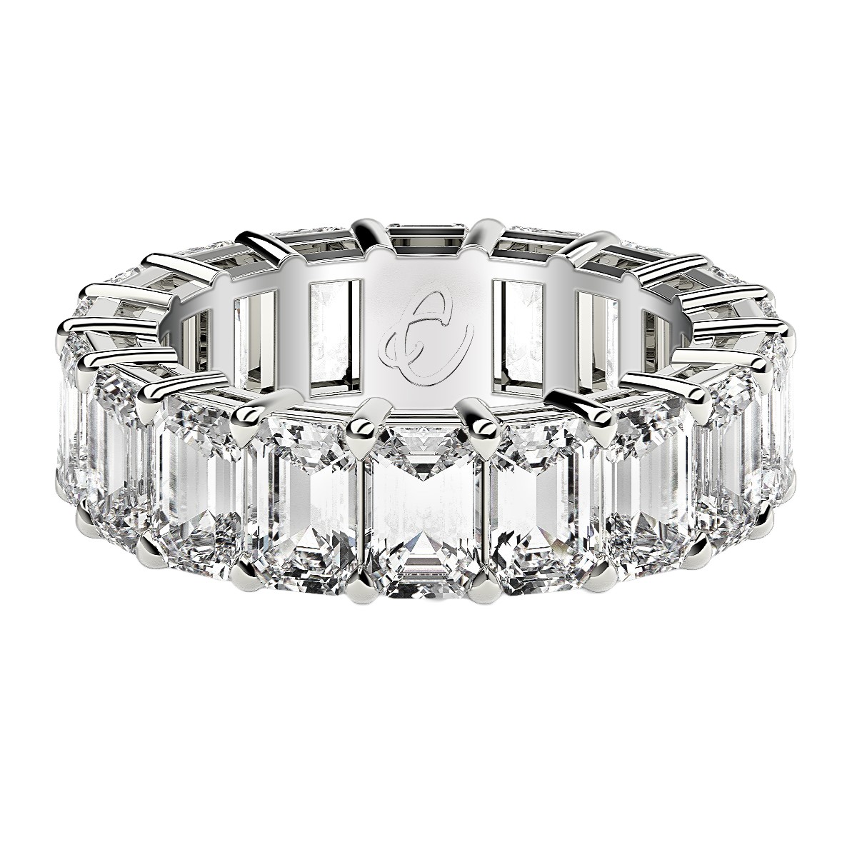 Emerald Cut Lab Grown Diamond Eternity Ring in 14k White Gold (8 cttw FG/VS2) - Image 5