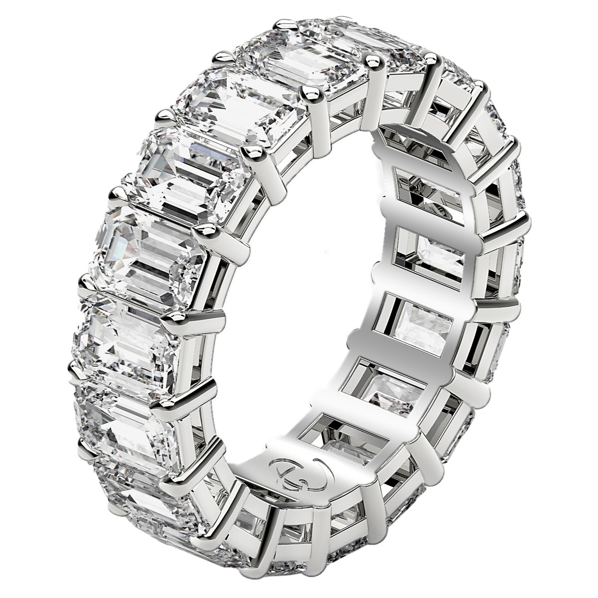Emerald Cut Lab Grown Diamond Eternity Ring in 14k White Gold (8 cttw FG/VS2) - Image 3