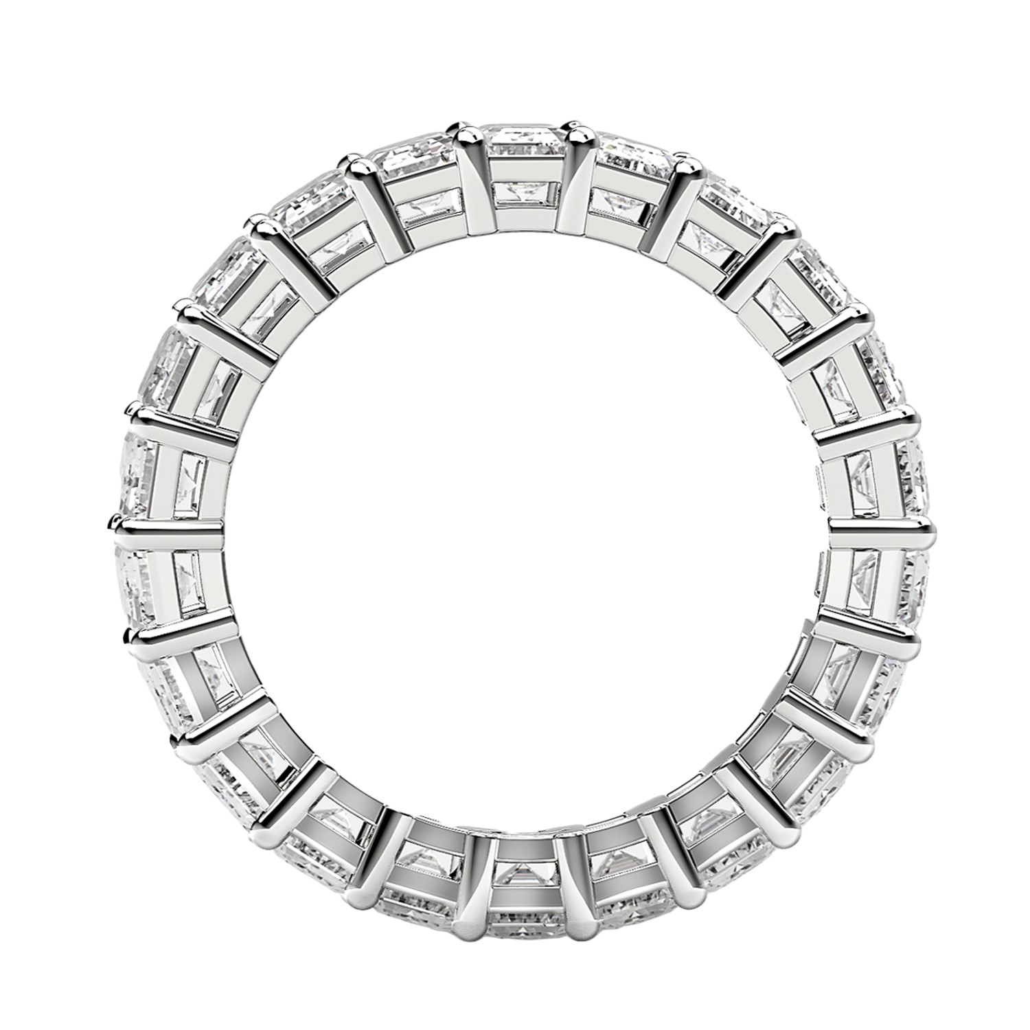 Emerald Cut Lab Grown Diamond Eternity Ring in 14k White Gold (3 cttw FG/VS2) - Image 6
