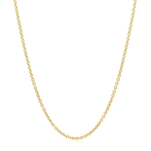 14k Yellow Gold Round Cable Link Chain 1.5mm - Image 3