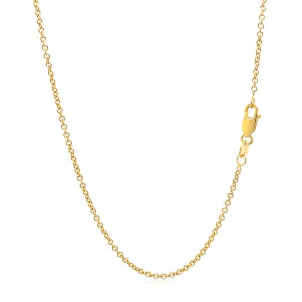 14k Yellow Gold Round Cable Link Chain 1.5mm - Image 4