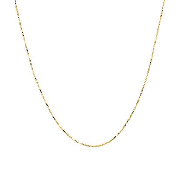 14k Yellow Gold Classic Box Chain 0.6mm - Image 2