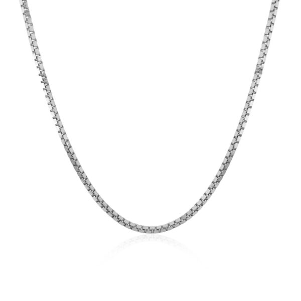 18k White Gold Classic Box Chain 1.4mm - Image 2