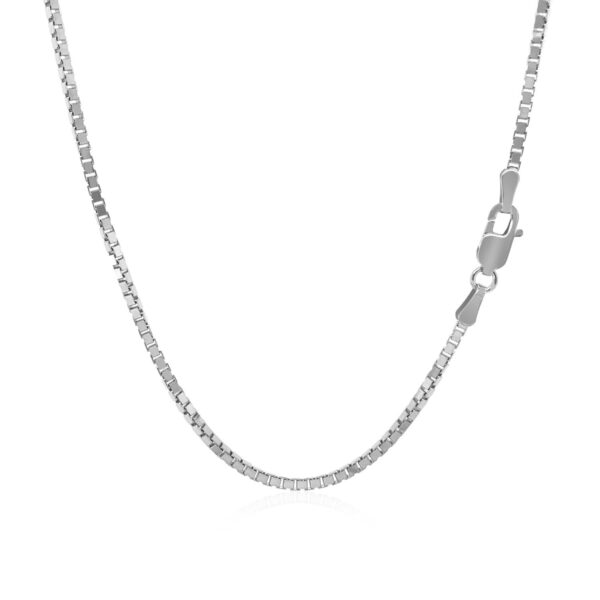 18k White Gold Classic Box Chain 1.4mm - Image 3