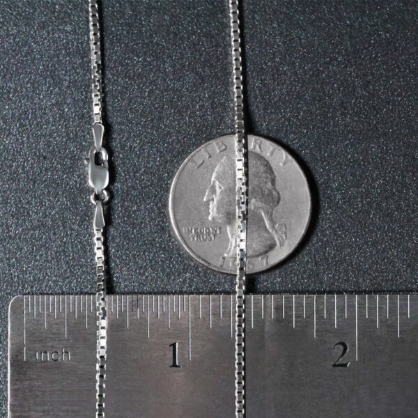 18k White Gold Classic Box Chain 1.4mm - Image 11