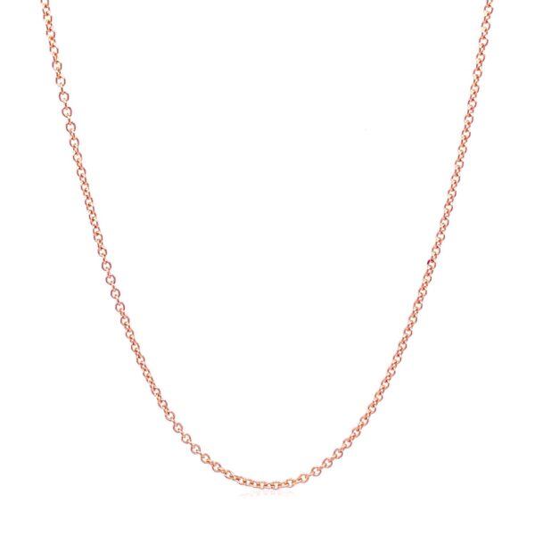 14k Rose Gold Round Cable Link Chain 1.3mm - Image 2