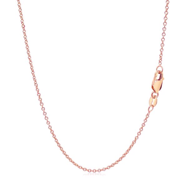 14k Rose Gold Round Cable Link Chain 1.3mm - Image 3