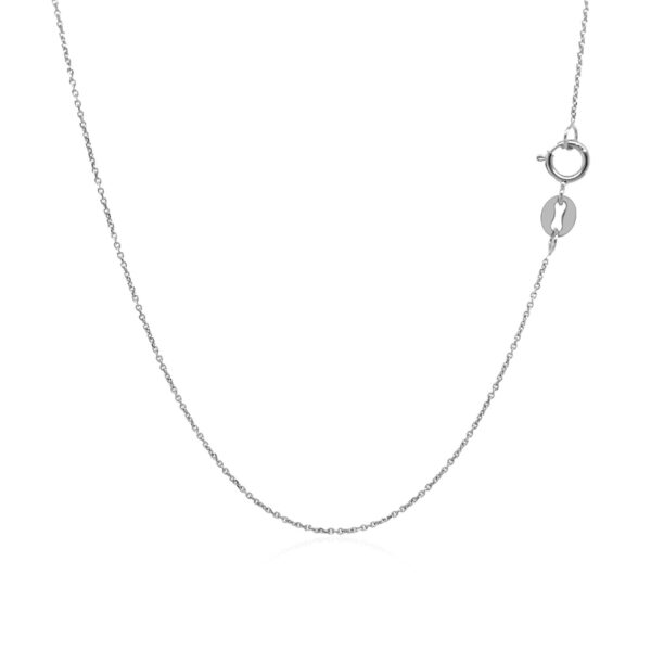 14k White Gold Cable Link Chain 0.5mm - Image 4