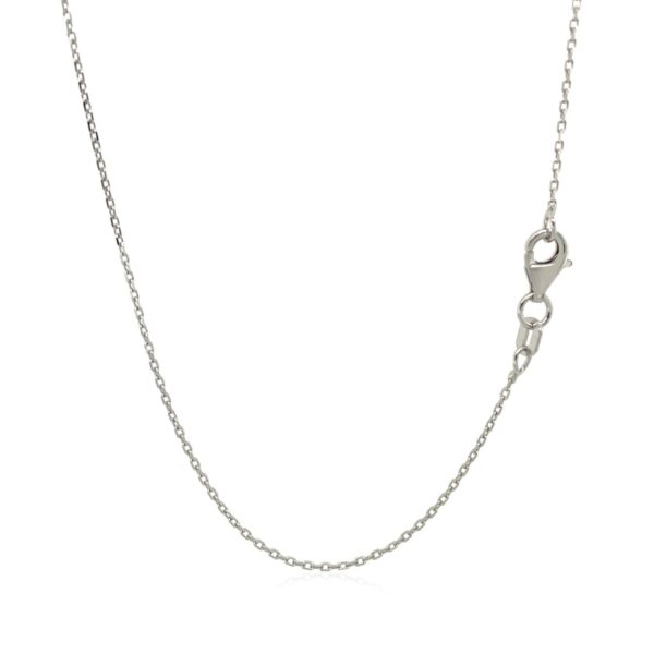 18k White Gold Diamond Cut Cable Link Chain 0.8mm - Image 2