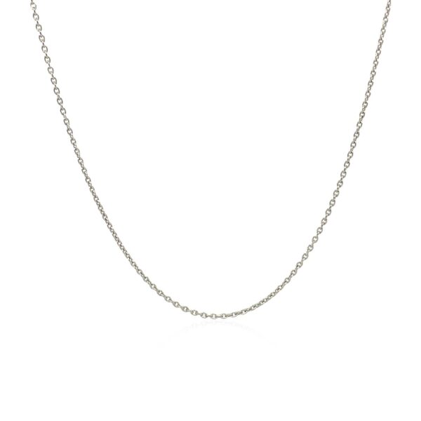 18k White Gold Round Cable Link Chain 0.97mm - Image 5