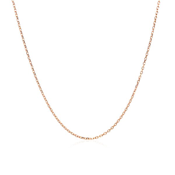 14k Pink Gold Diamond Cut Cable Link Chain 0.8mm - Image 5