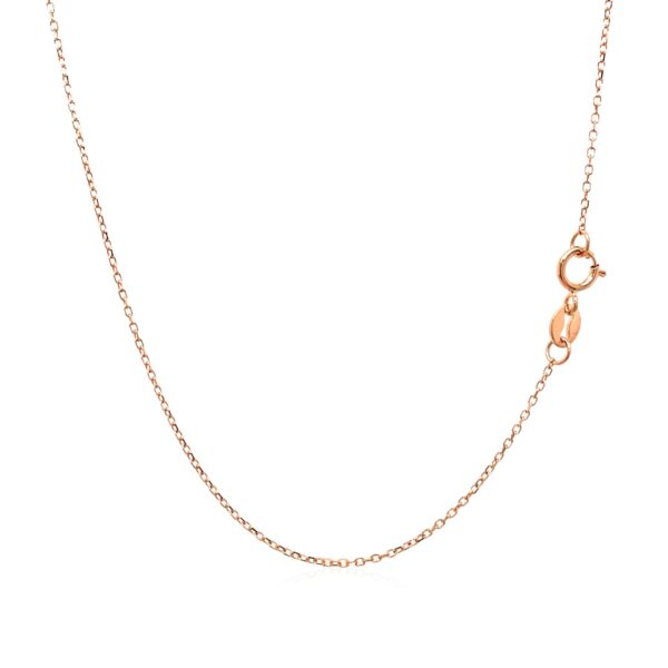 14k Pink Gold Diamond Cut Cable Link Chain 0.8mm - Image 2