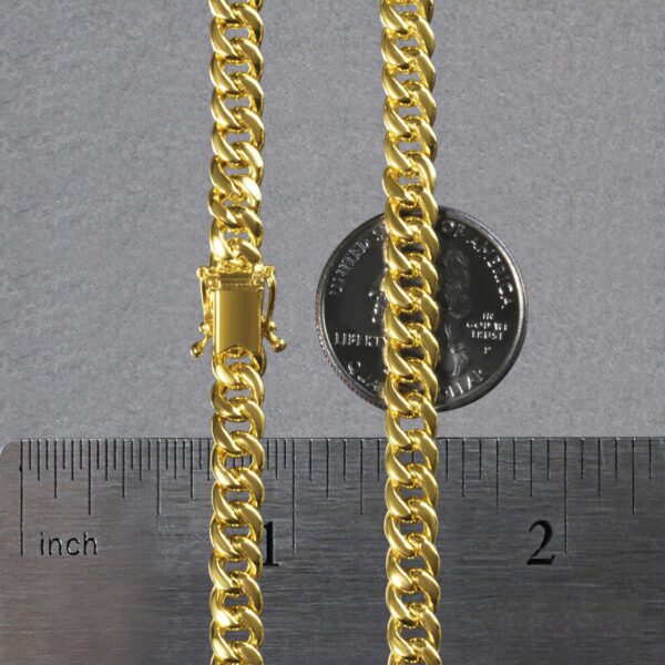 6.1mm 14k Yellow Gold Semi Solid Miami Cuban Chain - Image 9