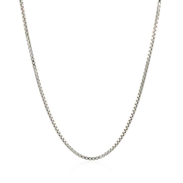 Sterling Silver Rhodium Plated Box Chain 1.3mm - Image 4